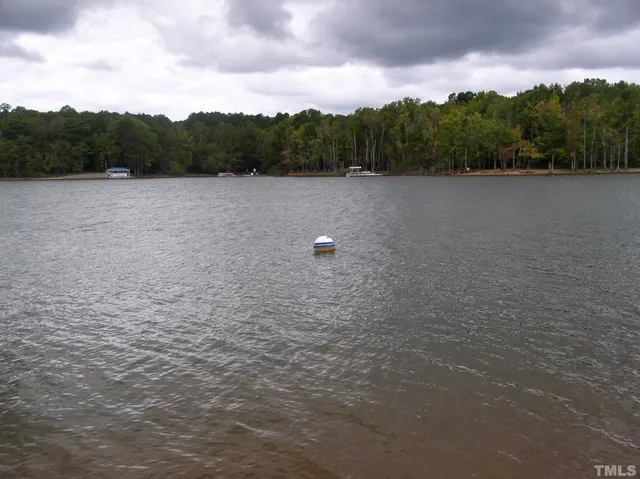 a view of a lake with mountain in the background