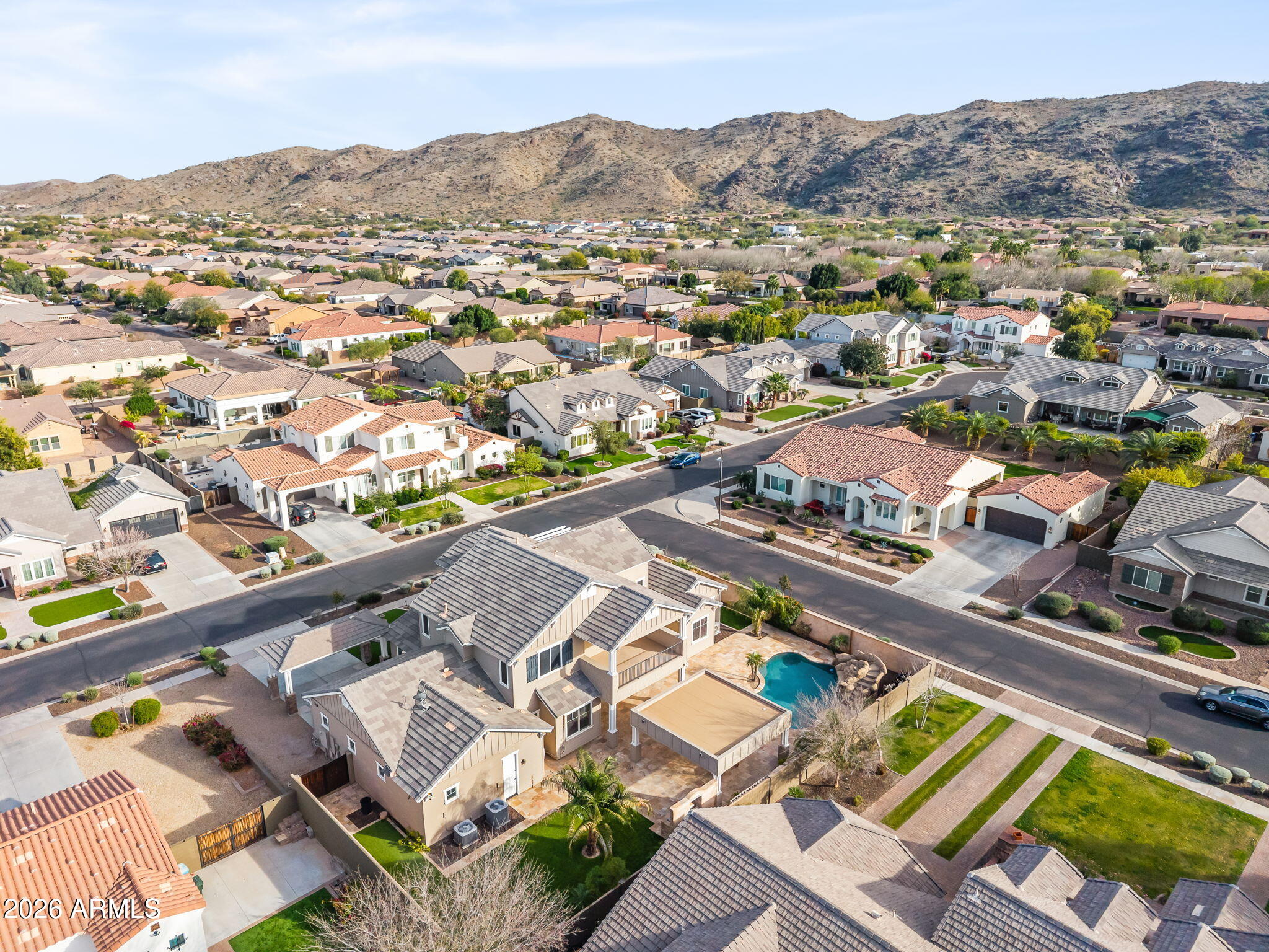 2822 East Constance Way Phoenix, AZ 85042 - Photo 60 of 64 an aerial view of residential houses with outdoor space