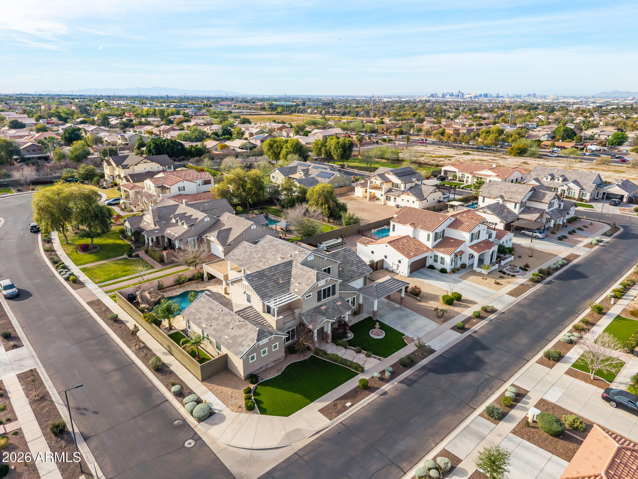 2822 East Constance Way Phoenix, AZ 85042 - Photo 64 of 64 an aerial view of residential houses with outdoor space