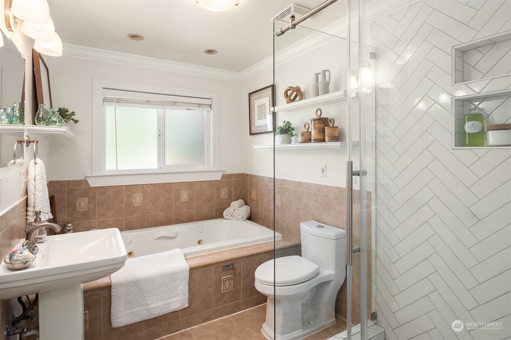 209 225th Place Southwest Bothell, WA 98021 - Photo 15 of 29 a bathroom with a sink a toilet and shower