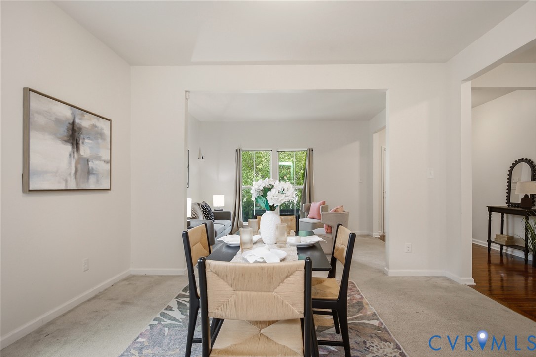 9013 Bailey Hill Road Midlothian, VA 23112 - Photo 13 of 56 Carpeted dining area with neutral wall tones and a