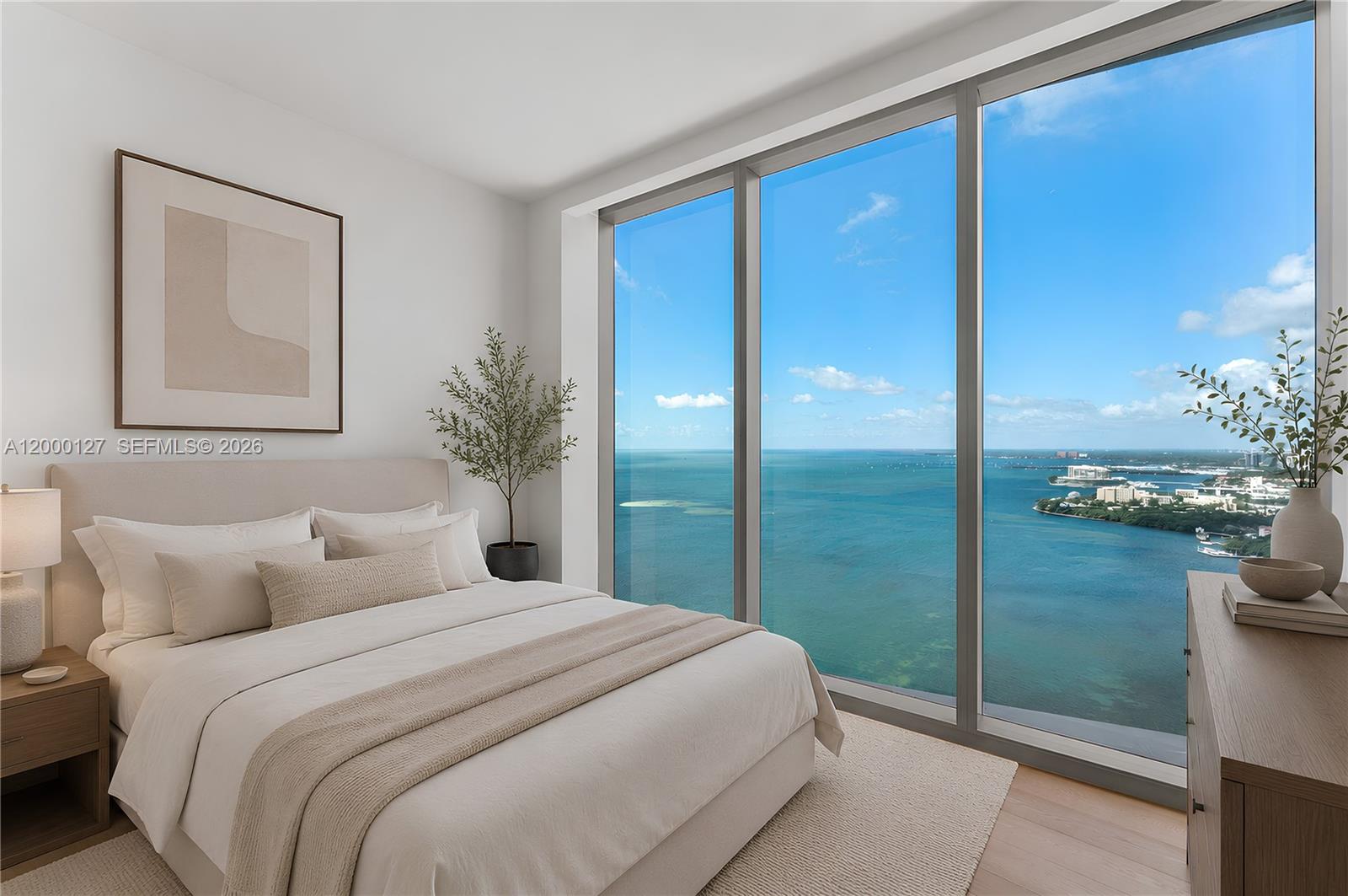 175 Southeast 25th Road, Unit 3602 Miami, FL 33129 - Photo 12 of 25 a bedroom with a bed and a potted plant