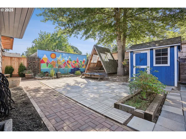 a view of outdoor space with garden