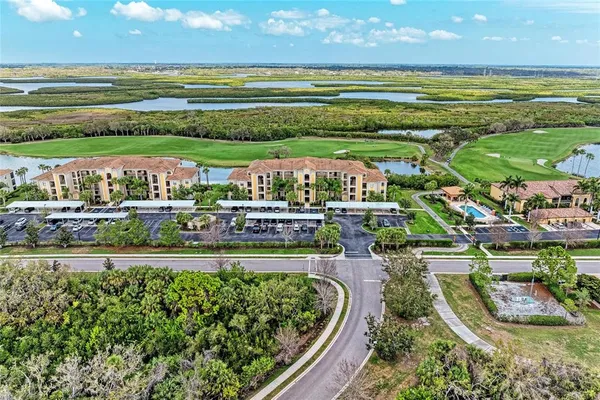 an aerial view of a house having yard