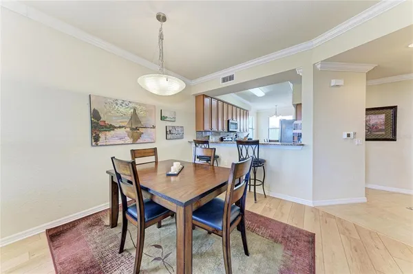 a view of a dining room and livingroom