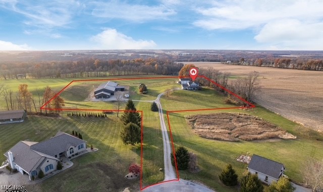 8995 Ridge Road Wooster, OH 44691 - Photo 2 of 50 Aerial view of sparsely populated area featuring property boundaries highlighted