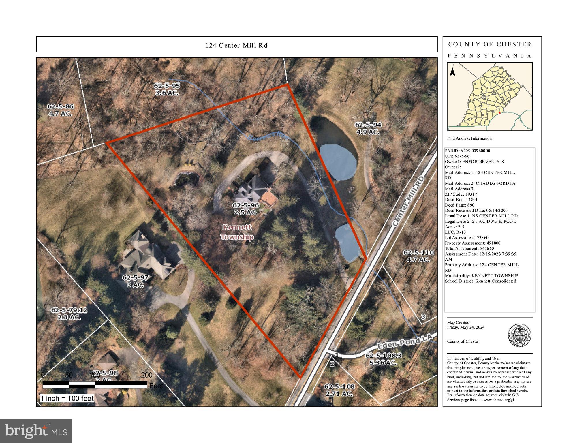 124 Center Mill Road Chadds Ford, PA 19317 - Photo 69 of 73 Plot Map