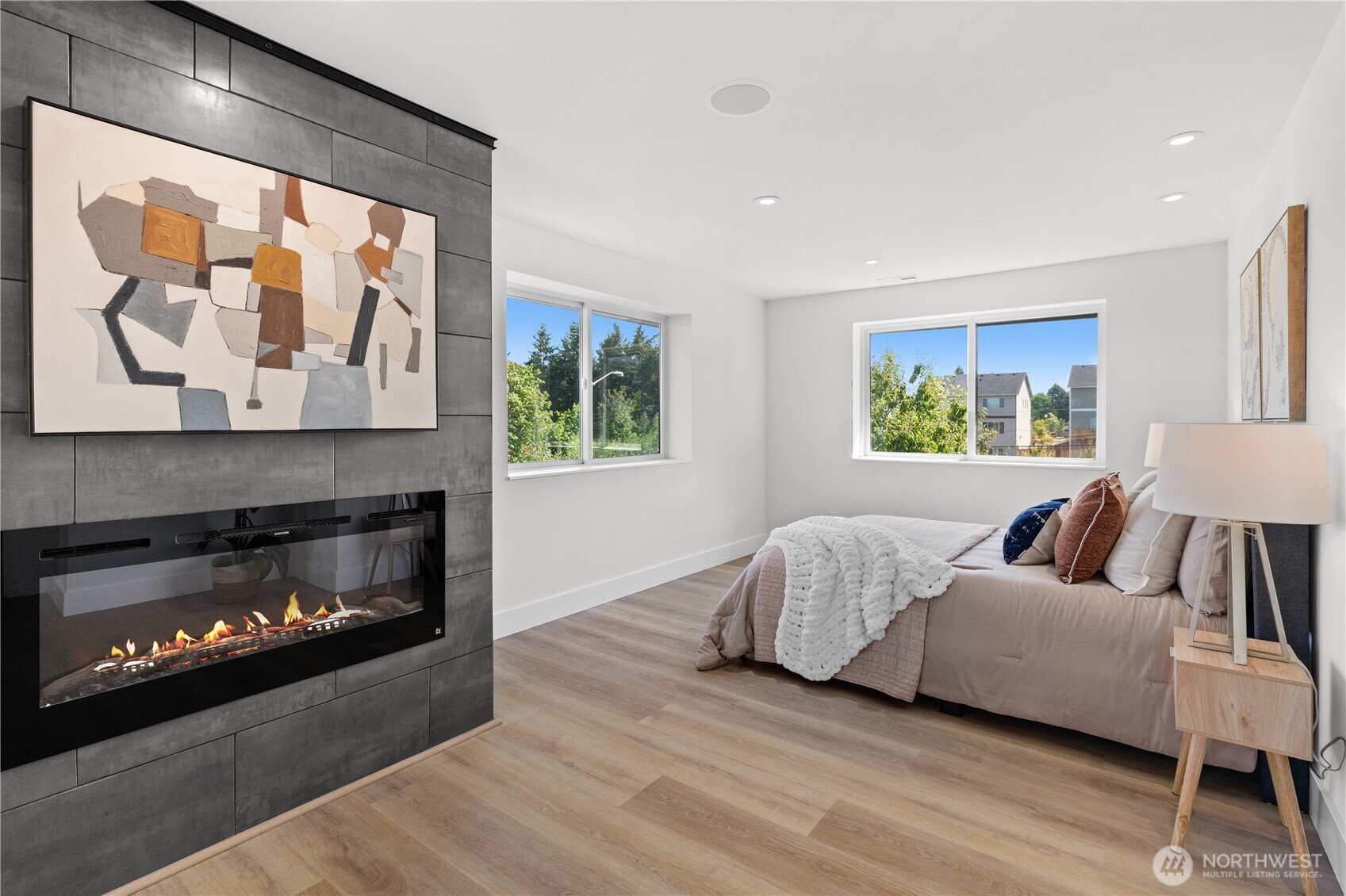 12208 Southeast 192nd Street Renton, WA 98058 - Photo 17 of 40 a living room with furniture and a fireplace