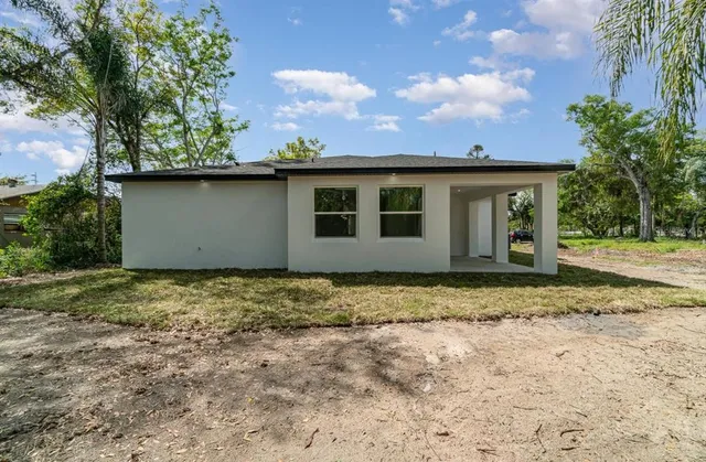 a backyard of a house