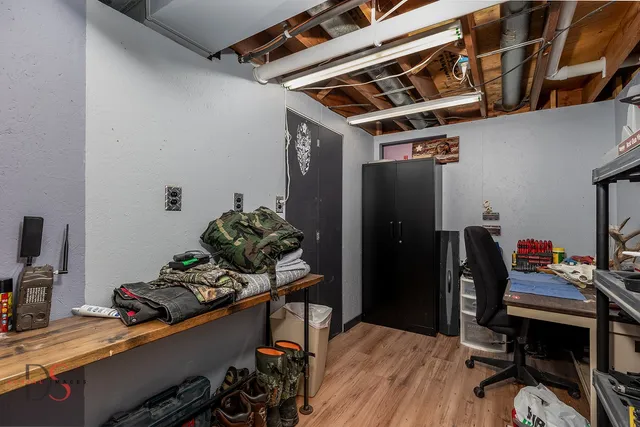 an aerial view of a house