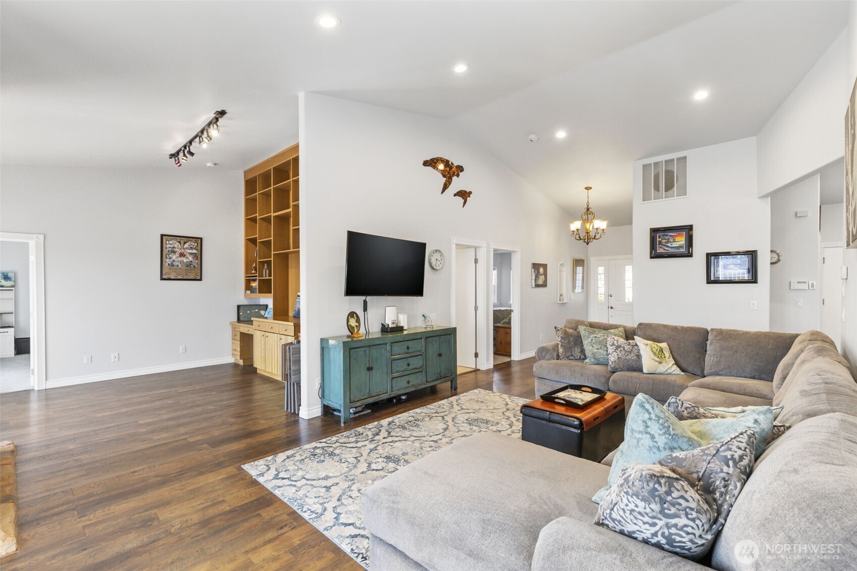 38292 Northeast Doe Road Hansville, WA 98340 - Photo 13 of 40 a living room with furniture and a flat screen tv