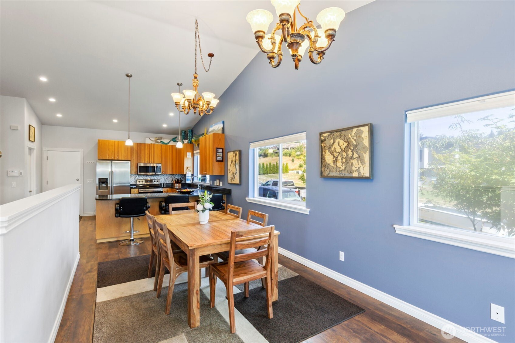38292 Northeast Doe Road Hansville, WA 98340 - Photo 18 of 40 a dining room with furniture and a large window