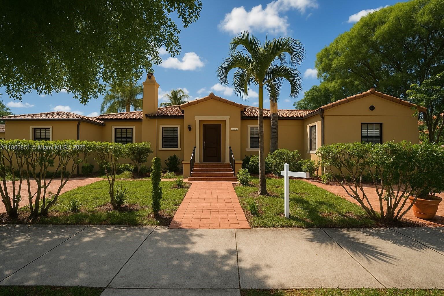 1741 Southwest 17th Court Miami, FL 33145 - Photo 1 of 13 a front view of a house with a yard and potted plants