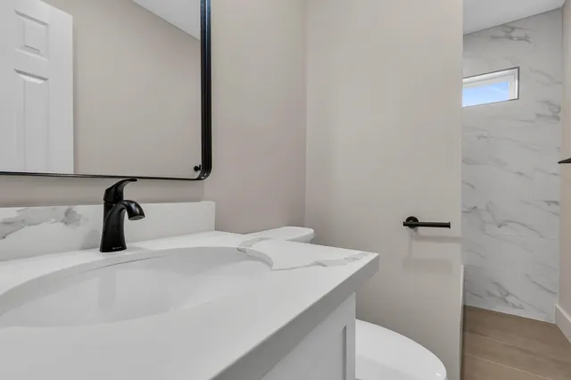 a bathroom with a sink and a toilet