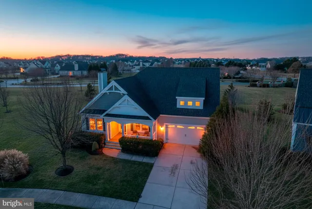 a aerial view of a house with a garden