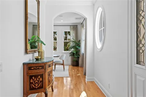 view of a livingroom with wooden floor and furniture