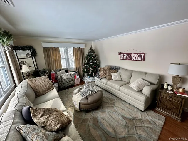 a living room with furniture or couch and a window