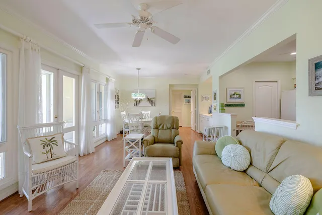 a living room with furniture