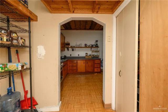 a view of a living room with furniture