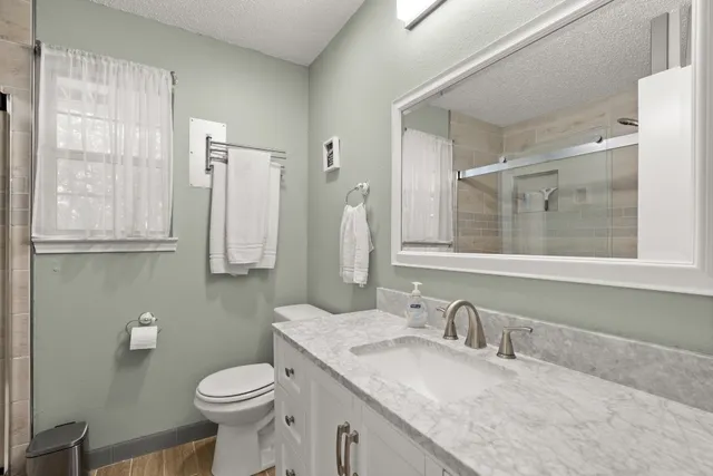 a bathroom with a shower