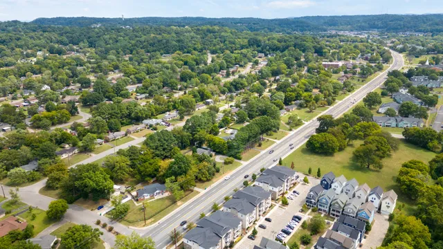 a view of city and mountain