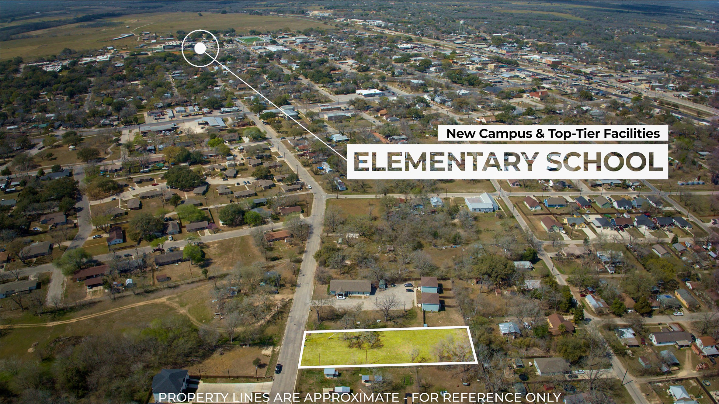 1037 East Milam Street Luling, TX 78648 - Photo 6 of 17 Aerial view of property's location with nearby suburban area
