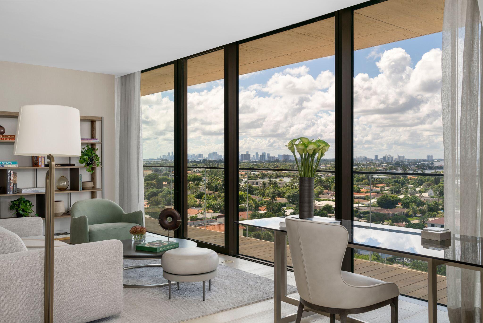 8955 Collins Avenue, Unit LPH Surfside, FL 33154 - Photo 25 of 40 a living room with couch and a large window