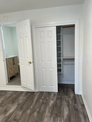 an entryway at an empty room