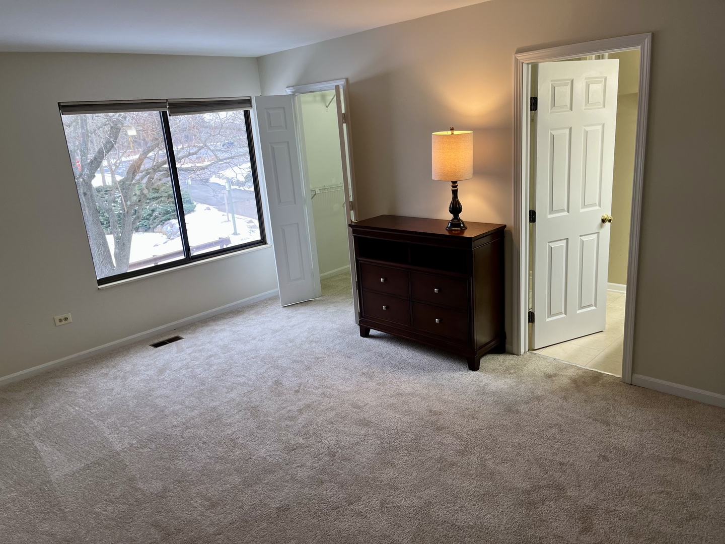 33 Shoreline Road, Unit B Lake Barrington, IL 60010 - Photo 22 of 49 a room with a mirror and a window