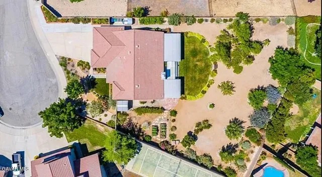 an aerial view of a house