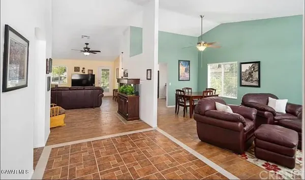 a living room with furniture and a couch