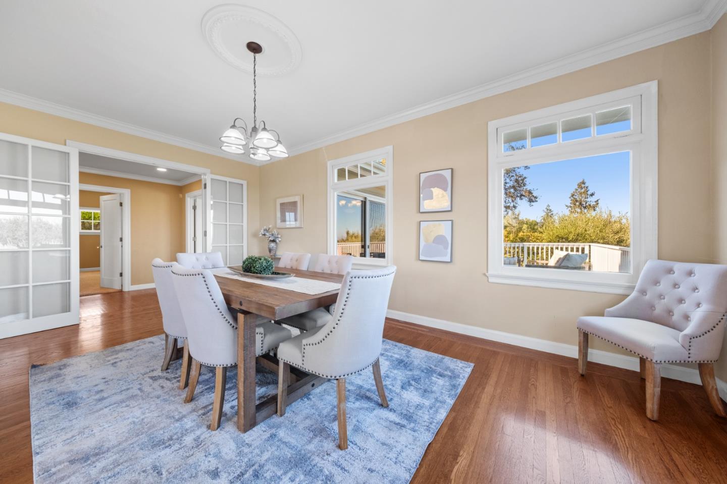 681 Upland Road Redwood City, CA 94062 - Photo 18 of 85 a view of a dining room with furniture window and wooden floor