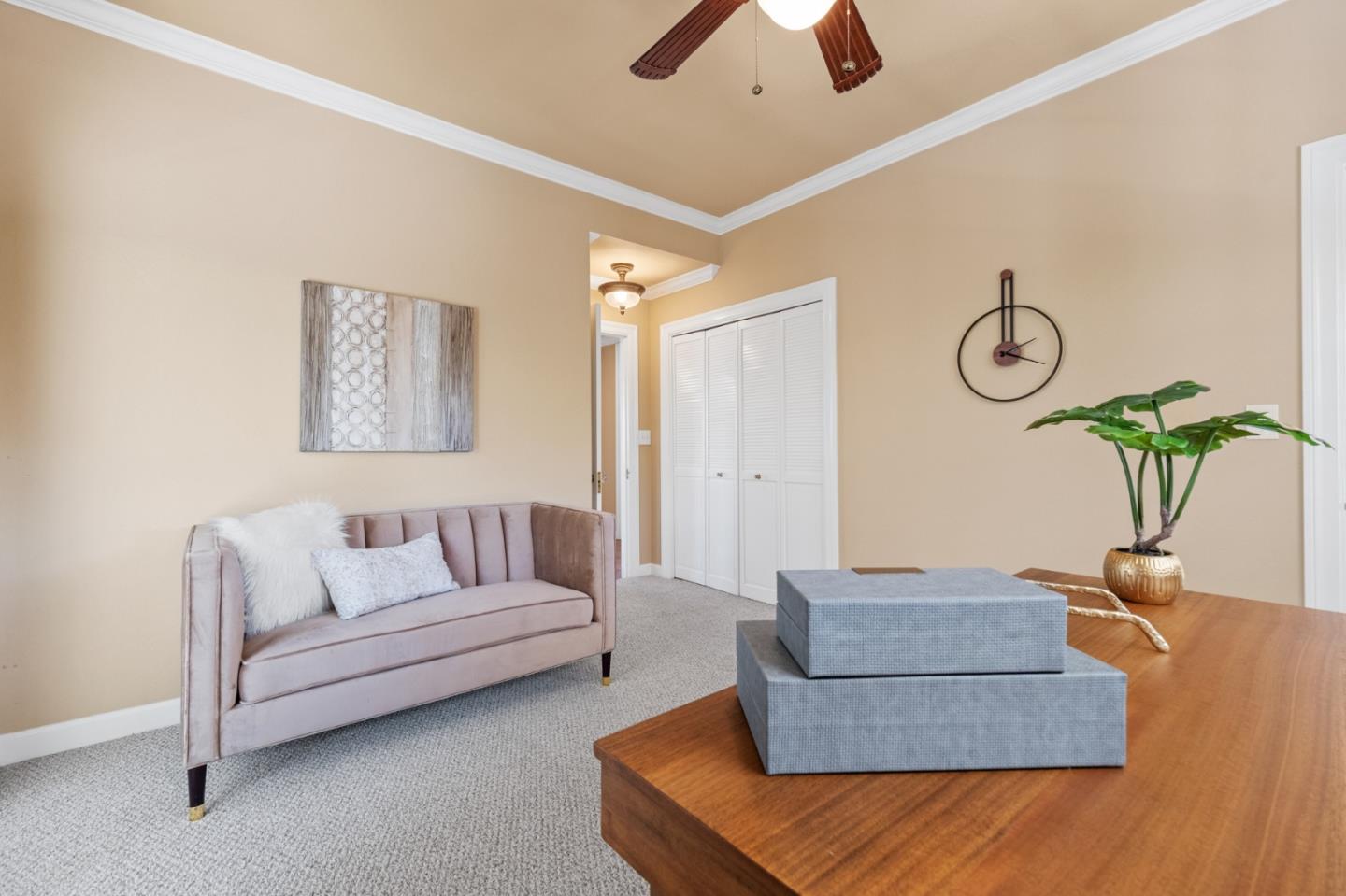 681 Upland Road Redwood City, CA 94062 - Photo 29 of 85 a living room with furniture and a wall painting