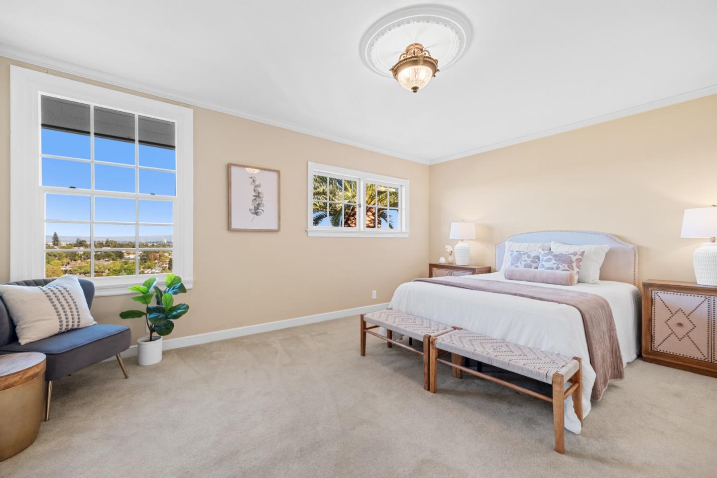 681 Upland Road Redwood City, CA 94062 - Photo 33 of 85 a spacious bedroom with a bed and a window