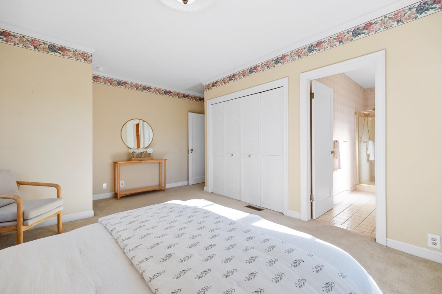 681 Upland Road Redwood City, CA 94062 - Photo 45 of 85 a bedroom with a bed and a view of bathroom