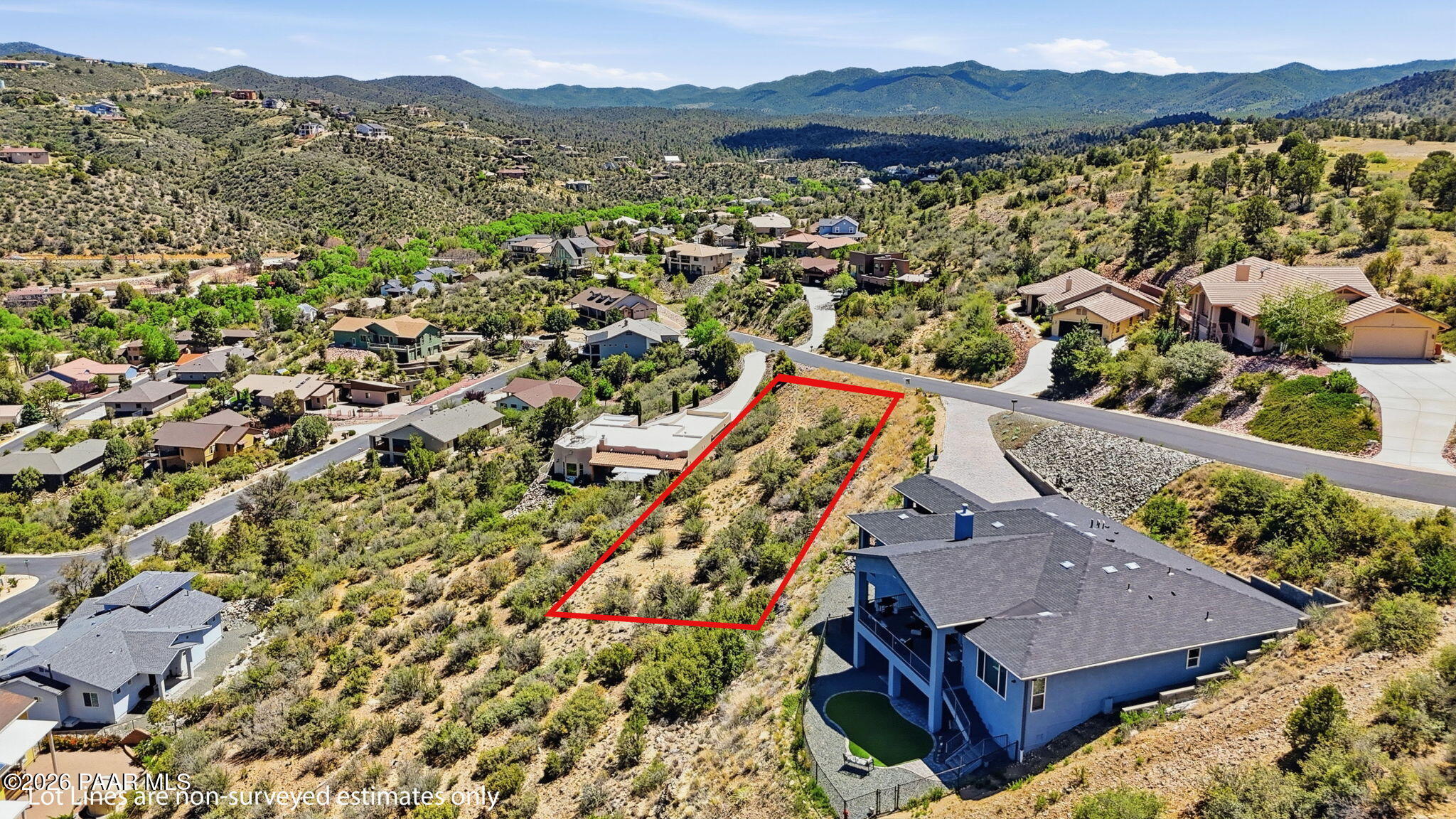 965 Hunter Ridge Road Prescott, AZ 86303 - Photo 7 of 16 10-Aerial 5 Lot Lines