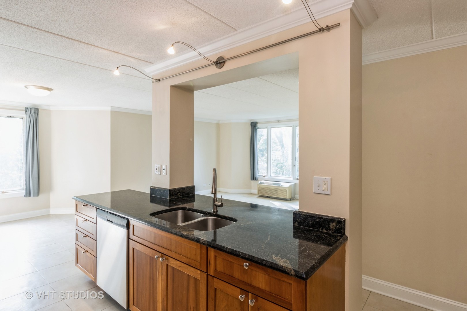 1 Renaissance Place, Unit 217 Palatine, IL 60067 - Photo 2 of 17 a kitchen with granite countertop a sink and cabinets