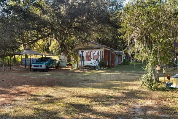 a front view of a building with street view