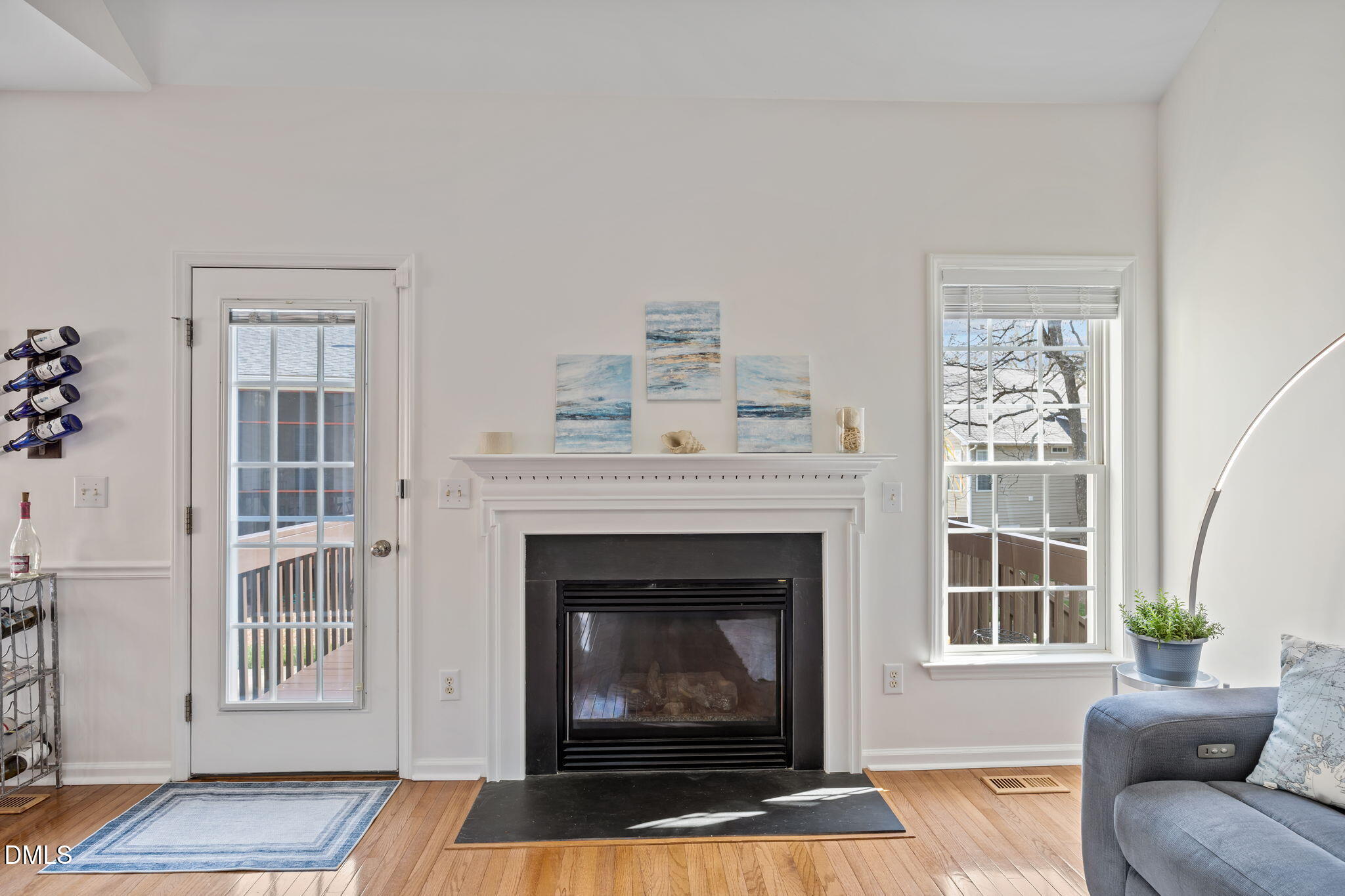 7 Bethany Place Durham, NC 27712 - Photo 8 of 33 a living room with furniture and a fireplace
