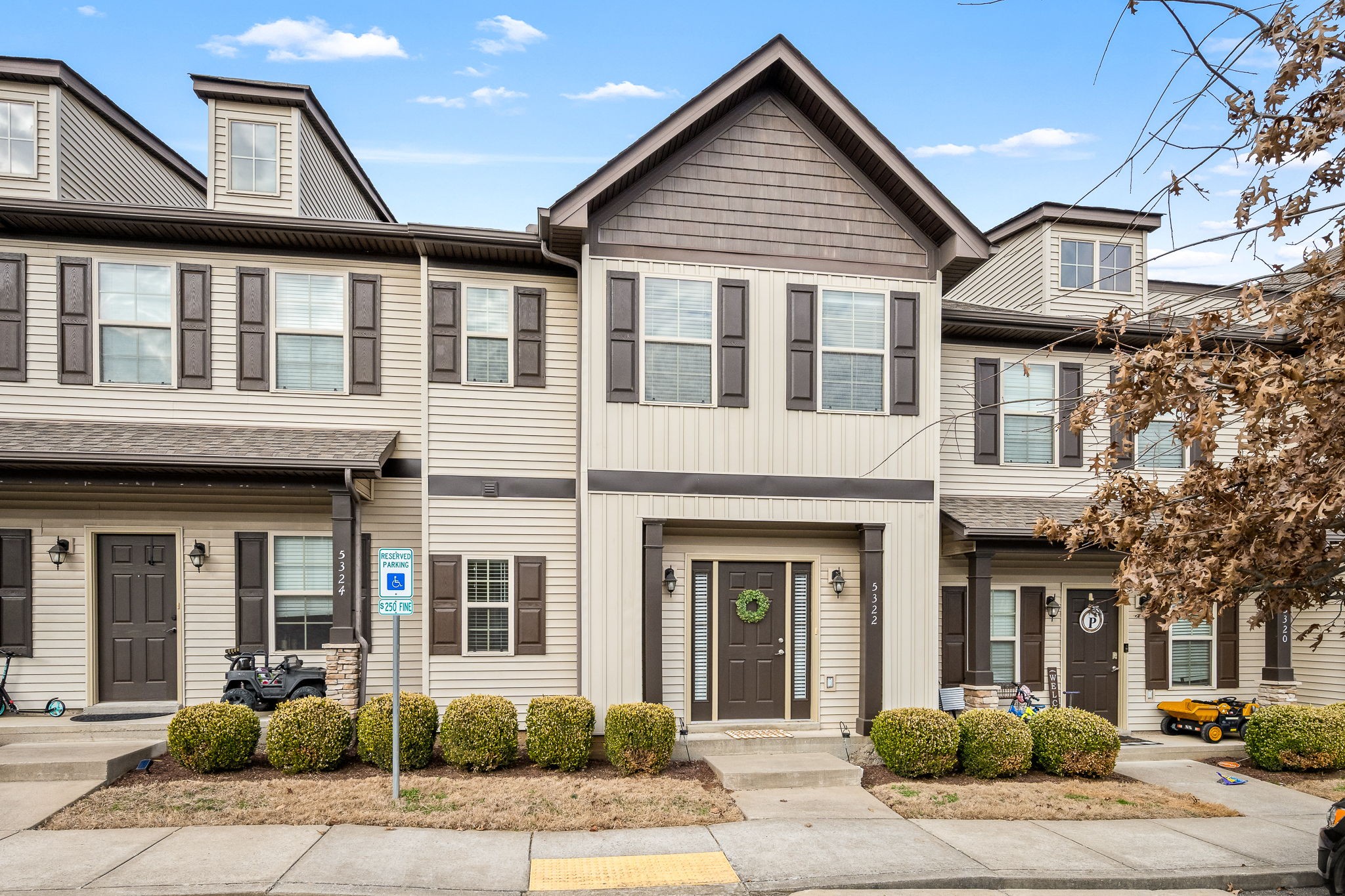 a front view of a house