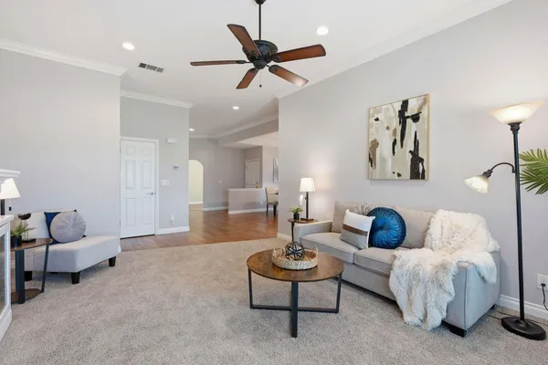 a living room with furniture