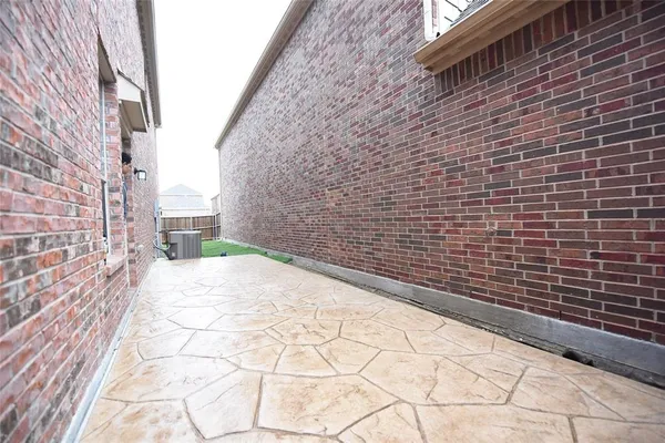 a view of brick walls of the building