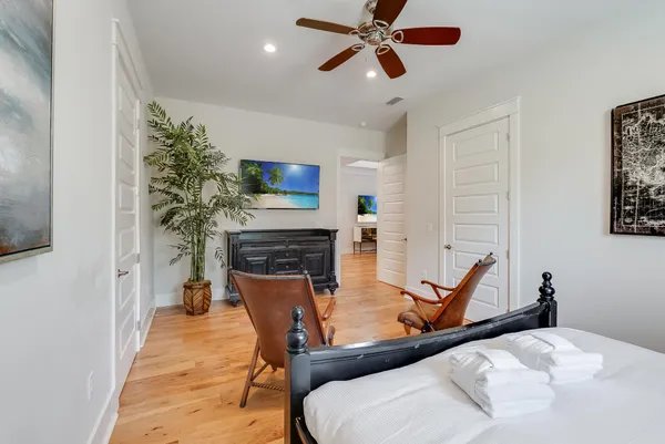 a view of a livingroom with furniture and a fireplace