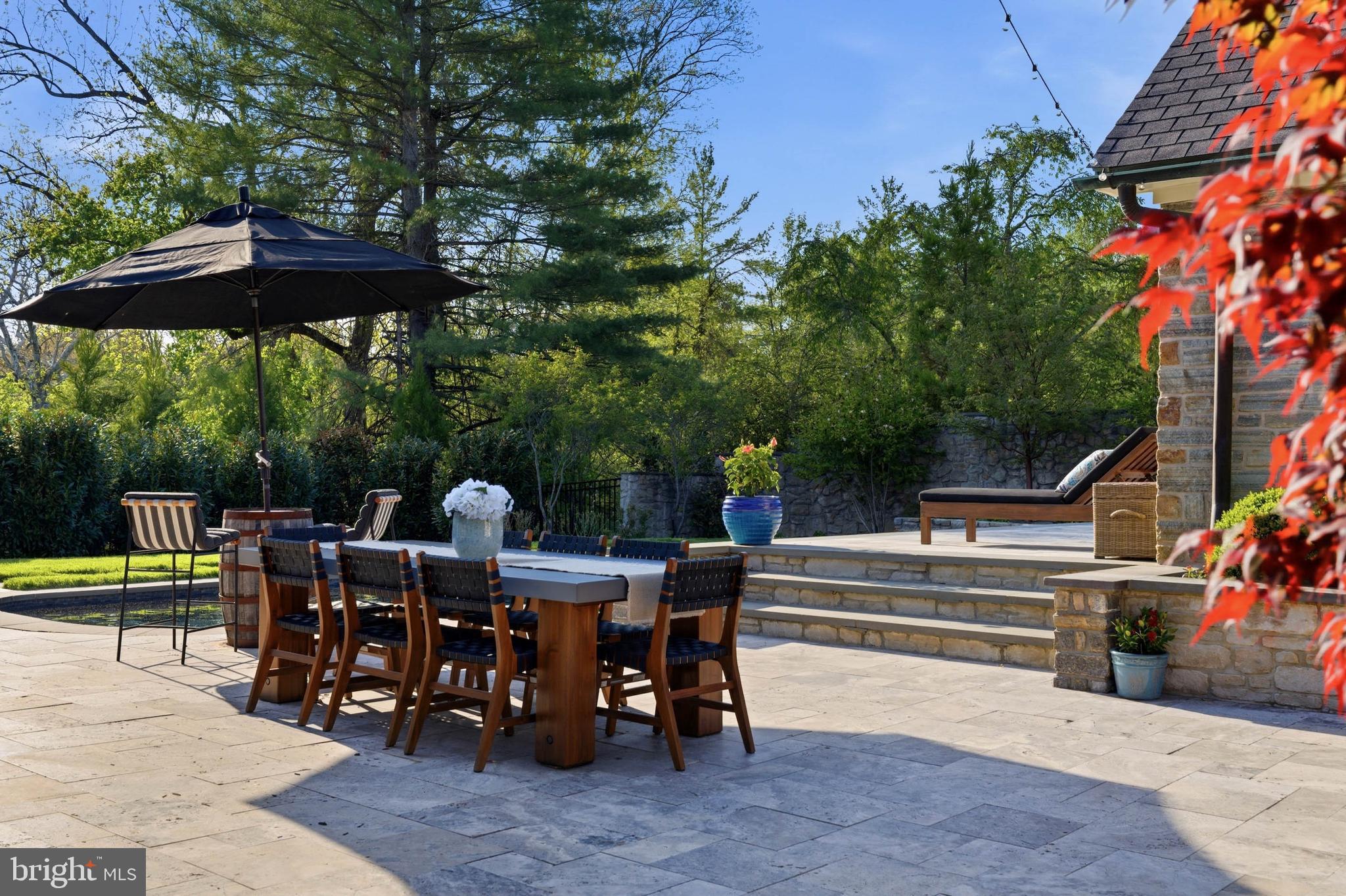 200 Ashland Road Cockeysville, MD 21030 - Photo 45 of 61 a view of a patio with table and chairs under an umbrella with a barbeque