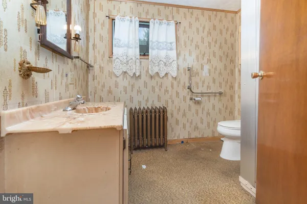 a white toilet sitting next to a bathroom sink