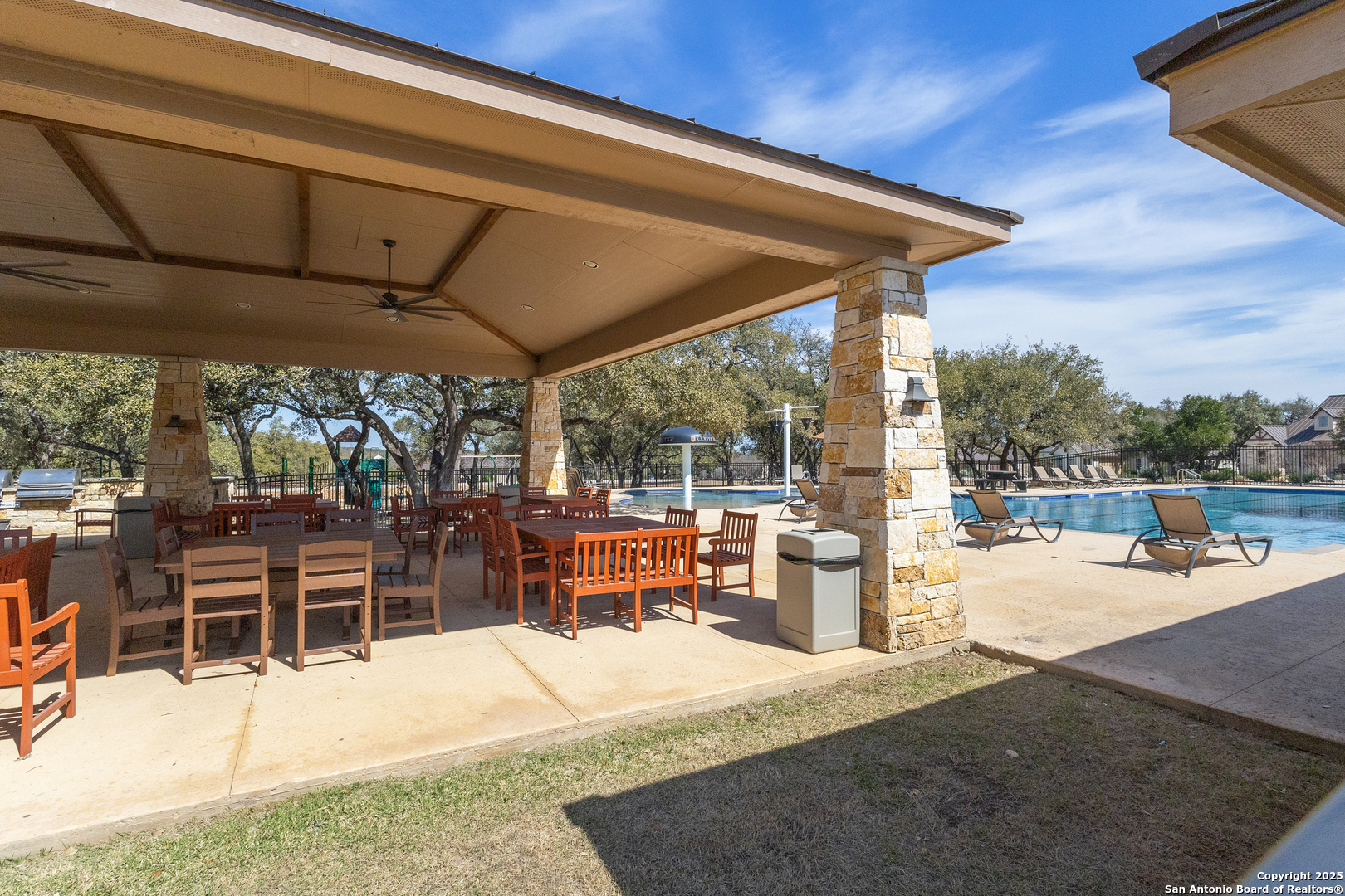 5971 Colin Ridge New Braunfels, TX 78132 - Photo 51 of 52 a view of a patio with a table and chairs