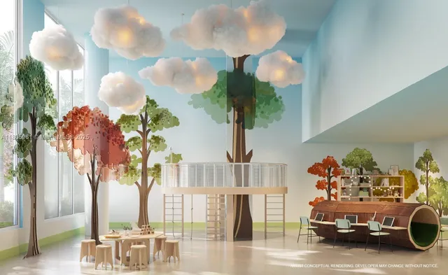 a view of living room with furniture and flower pot