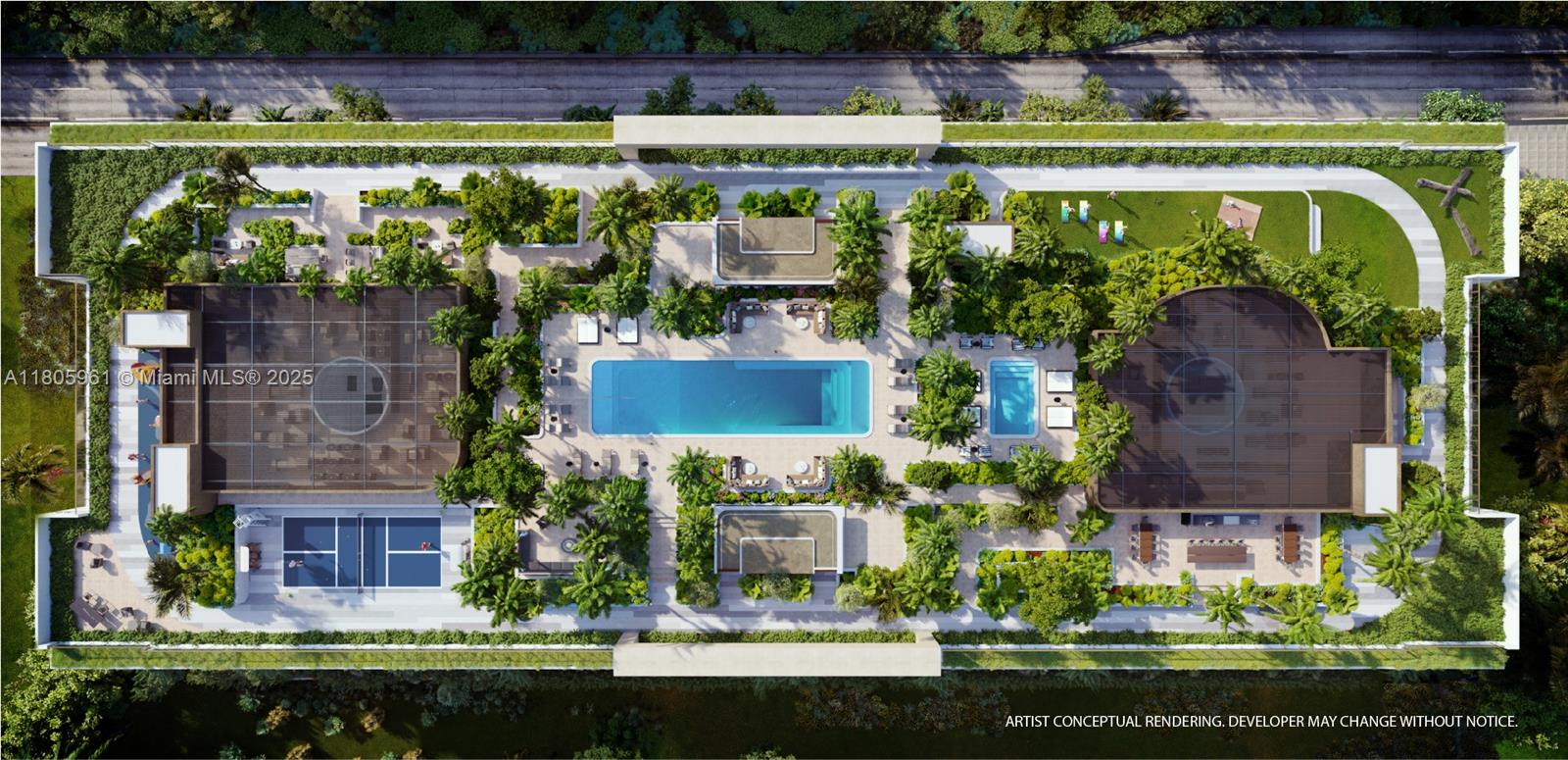 2200 Brickell Avenue, Unit 207 Miami, FL 33129 - Photo 22 of 29 an aerial view of a house with a garden and plants