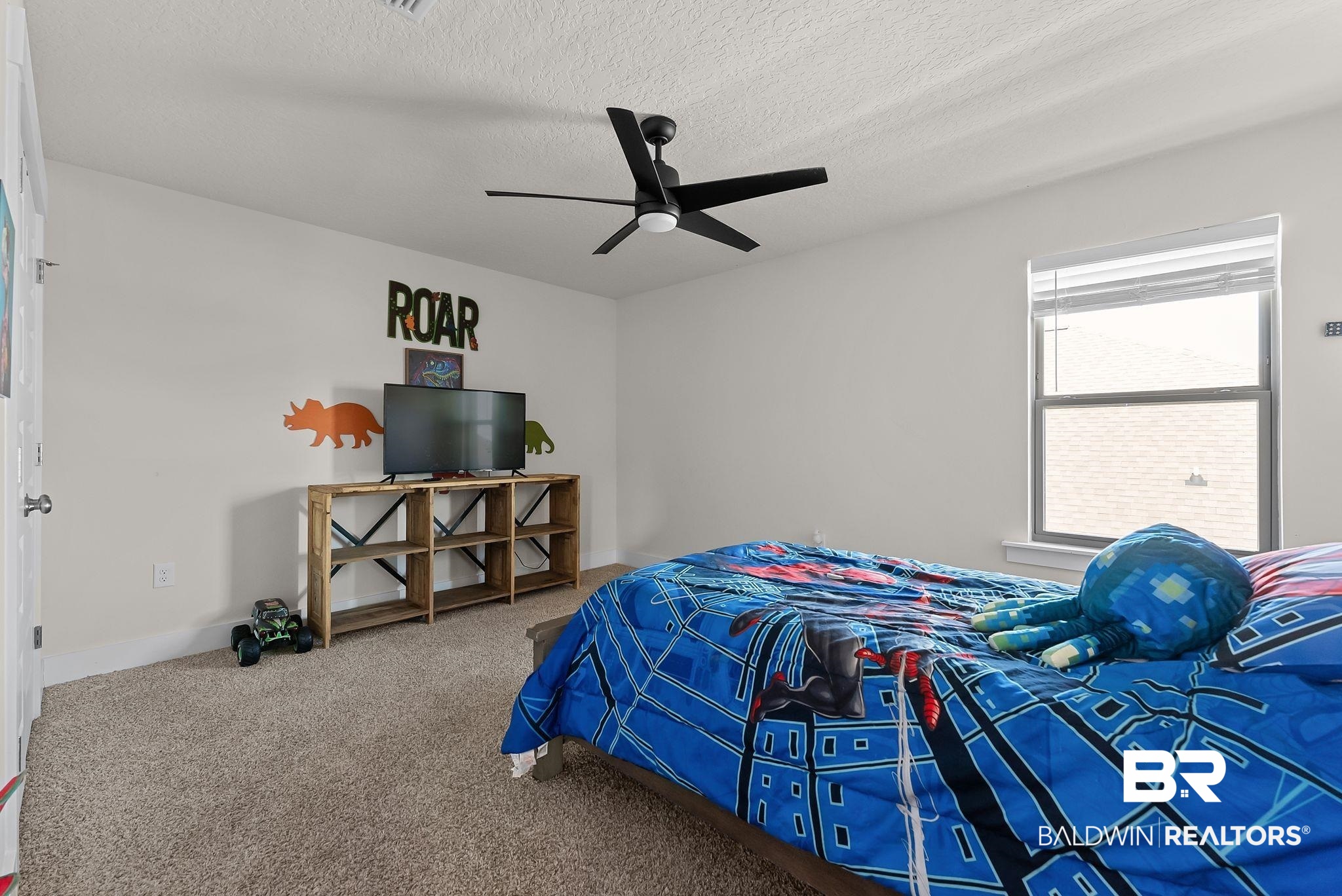 16607 Prado Loop Loxley, AL 36551 - Photo 27 of 46 Carpeted room featuring a ceiling fan with integrated lighting, a window with blinds, and white painted walls