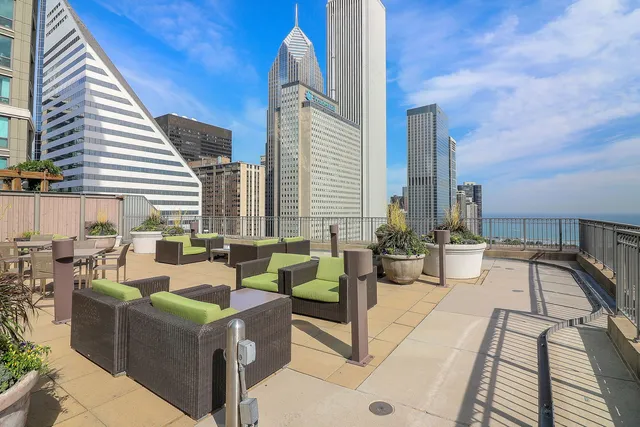 a view of a building with a street